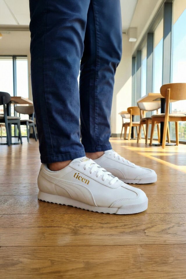 Beyaz Günlük Sneaker Ayakkabı – Unisex, Rahat Taban, Şehir Stili Beyaz - 44
