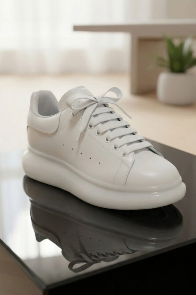 Beyaz Günlük Sneaker Ayakkabı | Jel Taban, Minimal Tasarım, Unisex Beyaz - 40