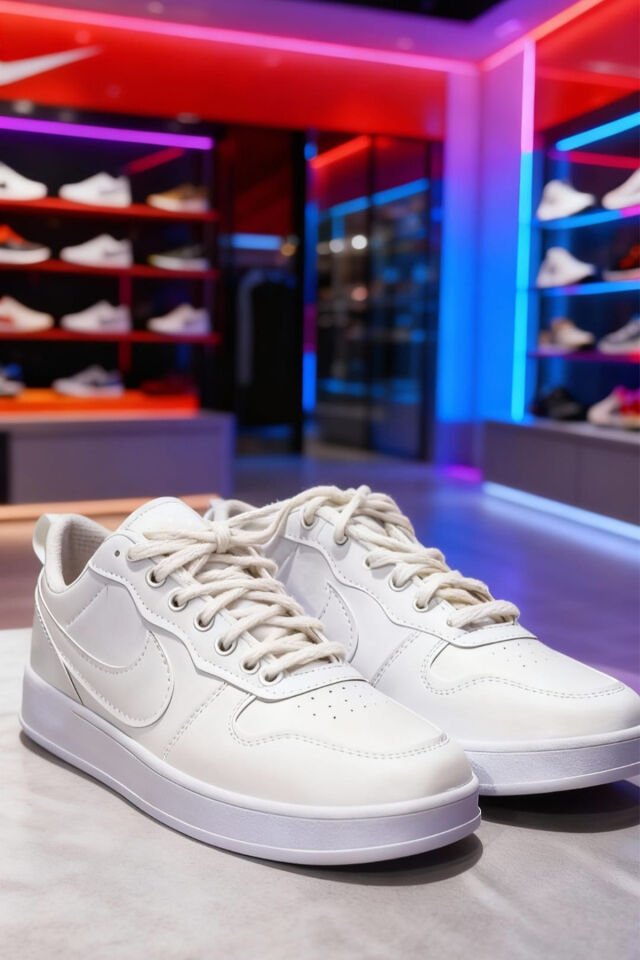 Erkek Beyaz Spor Ayakkabı | Günlük Rahat Sneaker | Yumuşak Taban Yürüyüş Ayakkabısı Beyaz - 44