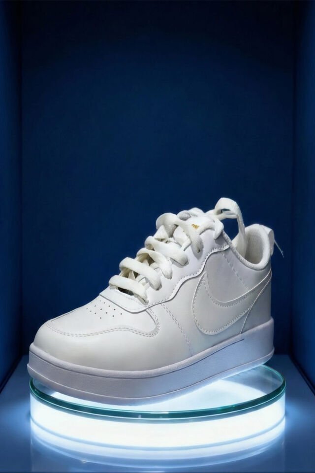 Erkek Beyaz Spor Ayakkabı | Günlük Rahat Sneaker | Yumuşak Taban Yürüyüş Ayakkabısı Beyaz - 44