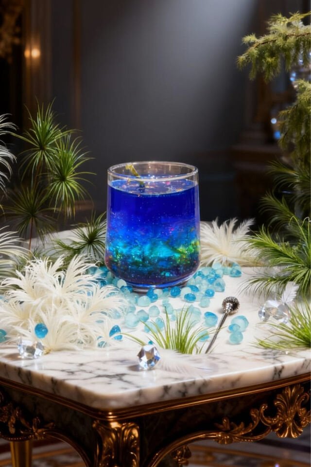 Mavi Cam Kavanoz Dekoratif Jel Mum – Ferahlatıcı & Modern Tasarım