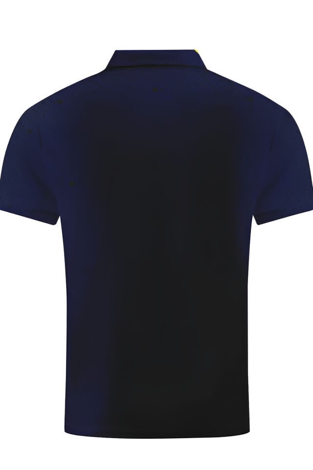Erkek Spor Polo Yaka Tişört/T-Shirt – Lacivert Üzerine Sarı Şeritli Model