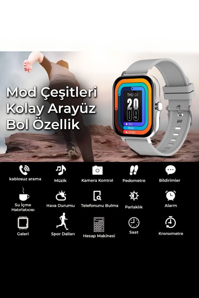 Akıllı Saat Yüzlerce Mod + Ekstra Metal Kordon Hediyeli!