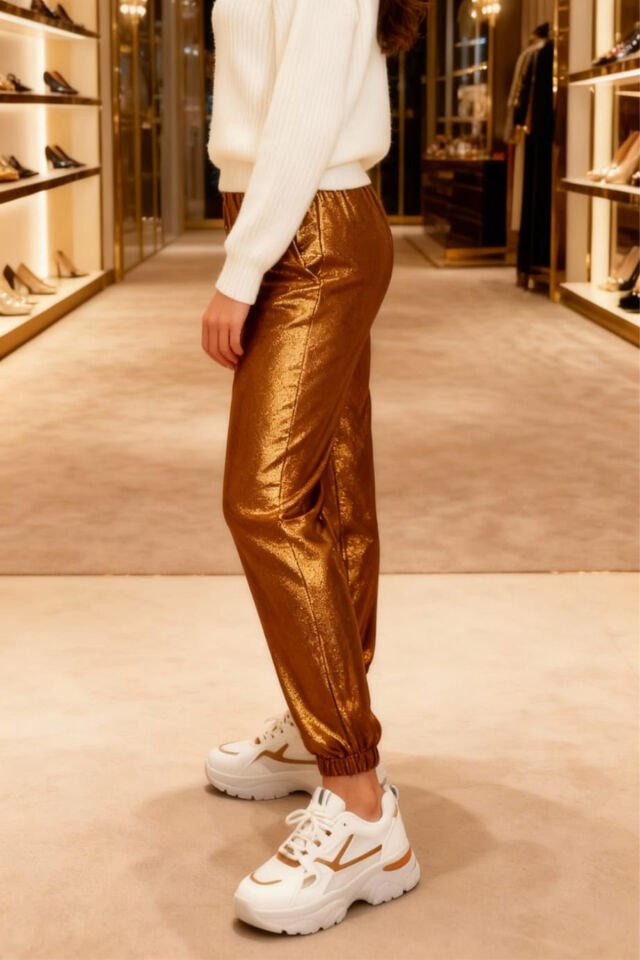 Kadın Beyaz Kahverengi Detaylı Kalın Taban Spor Ayakkabı - Rahat ve Şık Sneaker