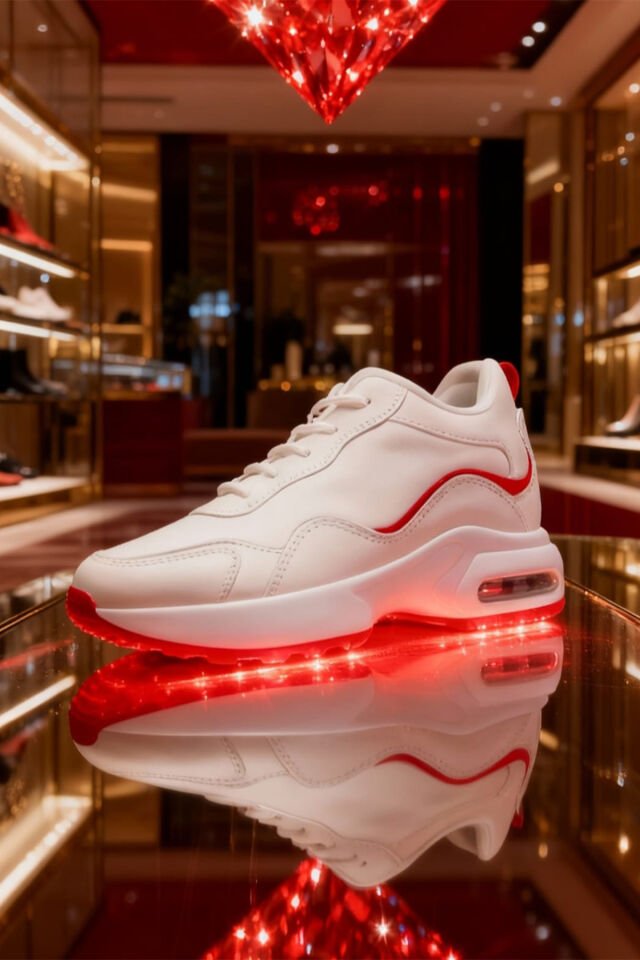 Unisex Beyaz Kırmızı Spor Ayakkabı – Konforlu ve Şık