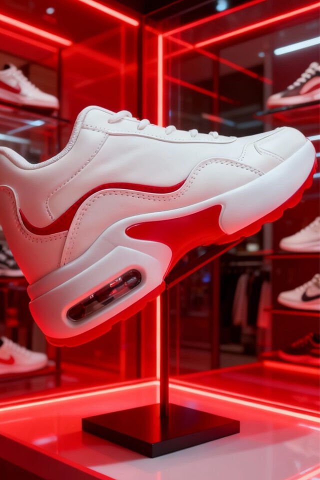 Unisex Beyaz Kırmızı Spor Ayakkabı – Konforlu ve Şık