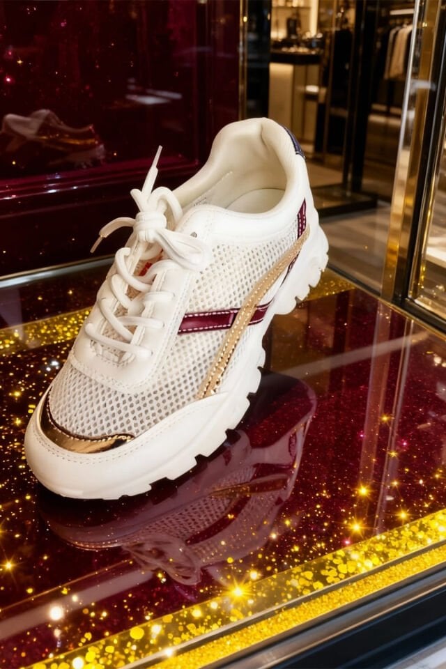 Kadın Spor Ayakkabı – Beyaz Fileli, Konforlu ve Şık Günlük Sneaker