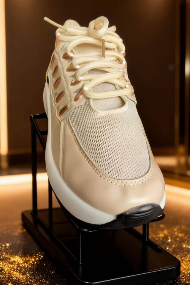 Kadın Krem Spor Ayakkabı/Sneaker