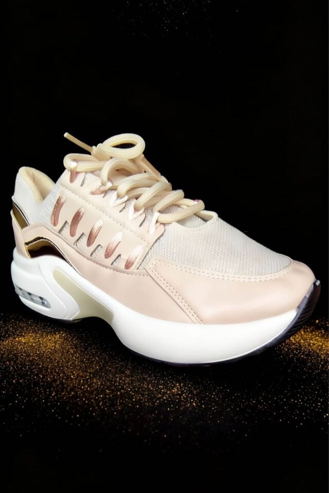 Kadın Krem Spor Ayakkabı/Sneaker