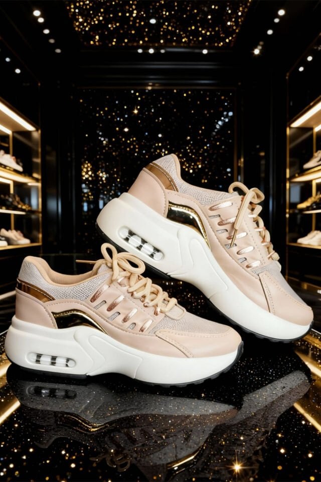 Kadın Krem Spor Ayakkabı/Sneaker