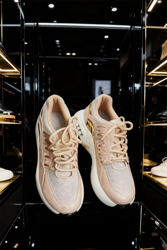 Kadın Krem Spor Ayakkabı/Sneaker