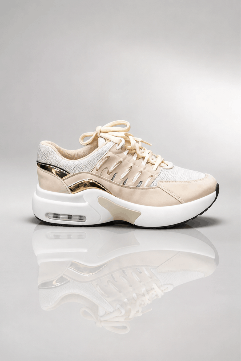 Kadın Krem Spor Ayakkabı/Sneaker
