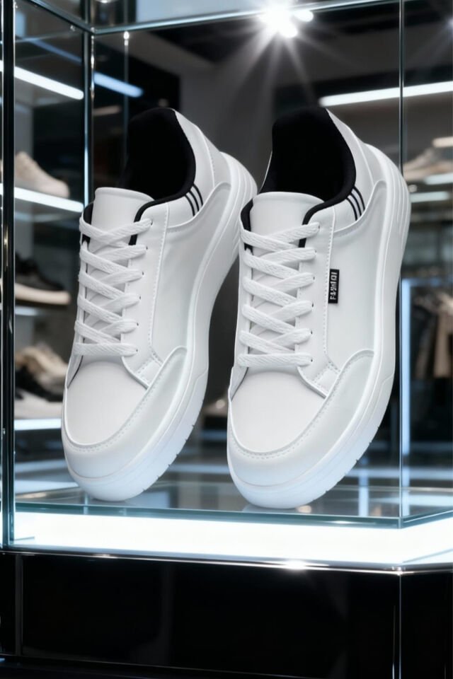 Erkek Beyaz Günlük Spor Ayakkabı - Rahat ve Şık Tasarım