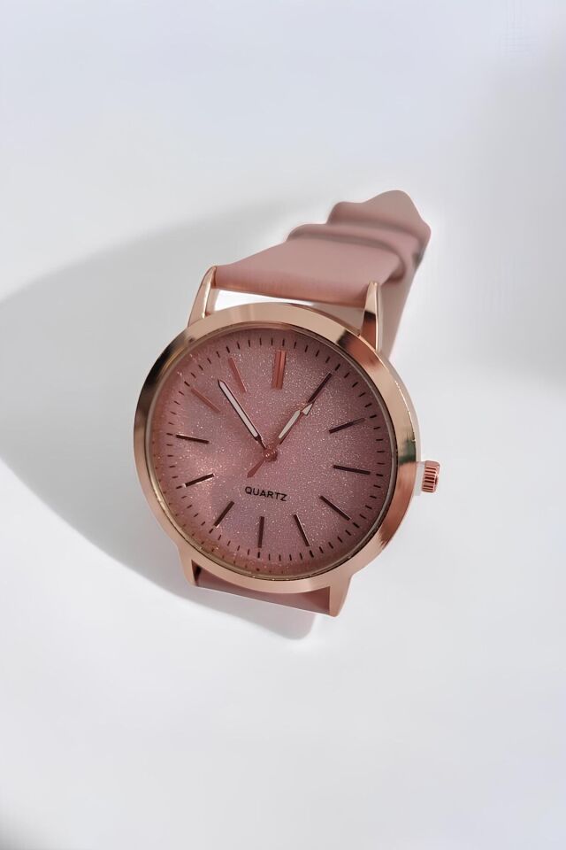 Pembe Renk Kadın Saat ve Takı Seti – Şık Kolye, Bileklik ve Bilezik Kombini