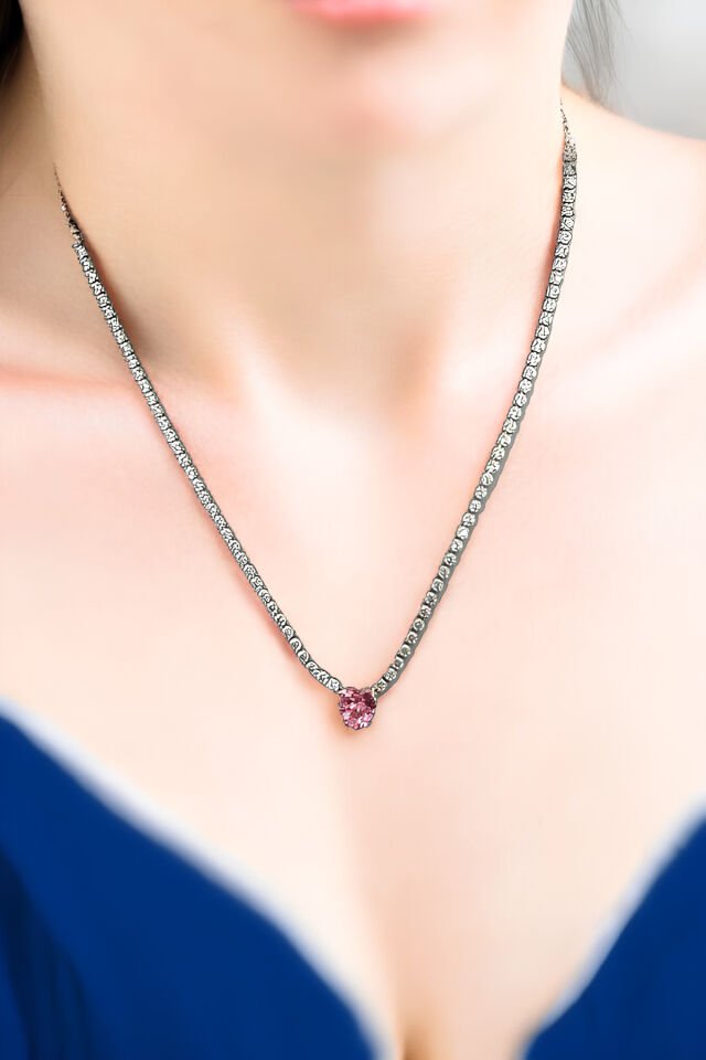 Kalp Işıltısı Ve Gerçek Gümüş Bileklik (KALPLİ KOLYE) (SİLVER RENK)