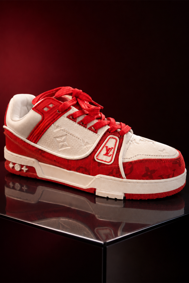 Kırmızı Beyaz Rahat ve Yumuşak Sneaker Erkek Spor Ayakkabı