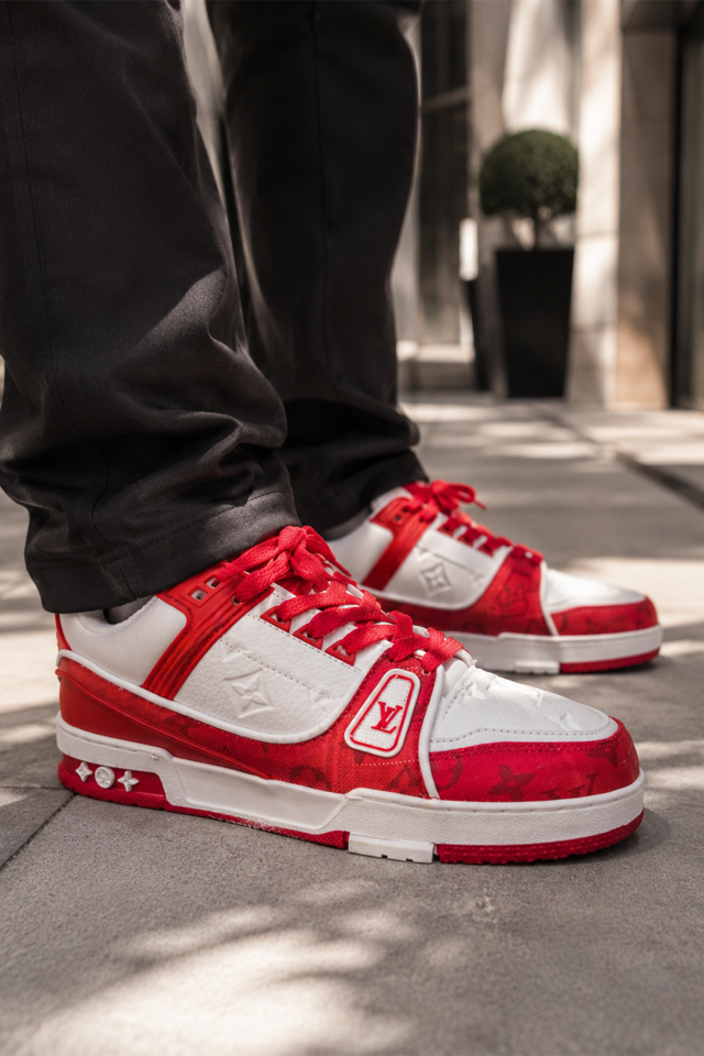 Kırmızı Beyaz Rahat ve Yumuşak Sneaker Erkek Spor Ayakkabı